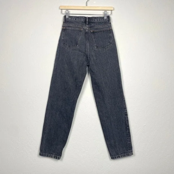 A.P.C. Women Black Martin Straight Vintage Stone-Washed Jeans Gray Size 25